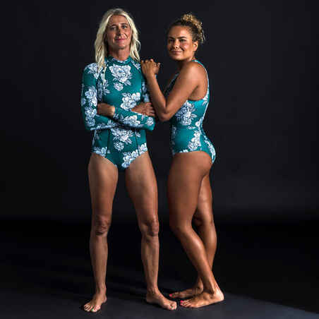 Women's CARLA PEONY one-piece swimsuit with back zip