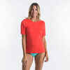 WOMEN’S SURFING SHORT SLEEVE UV PROTECTION T-SHIRT MALOU - CORAL PINK