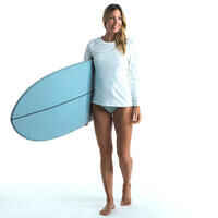 WOMEN’S SURFING LONG-SLEEVED UV-RESISTANT T-SHIRT MALOU GREIGE (UNDYED)