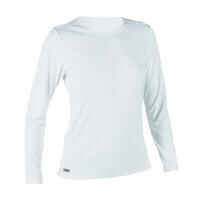 WOMEN’S SURFING LONG-SLEEVED UV-RESISTANT T-SHIRT MALOU GREIGE (UNDYED)