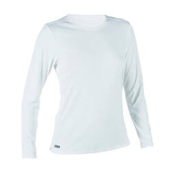 WOMEN’S SURFING LONG-SLEEVED UV-RESISTANT T-SHIRT MALOU GREIGE (UNDYED)