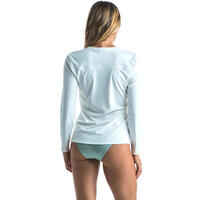 WOMEN’S SURFING LONG-SLEEVED UV-RESISTANT T-SHIRT MALOU GREIGE (UNDYED)