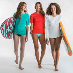 WOMEN’S SURFING SHORT-SLEEVED T-SHIRT ANTI UV MALOU TURQUOISE