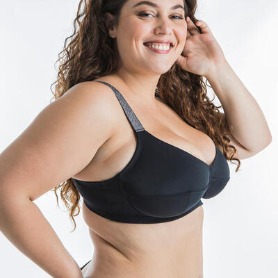 Top bikini Mujer Aros talla grande negro