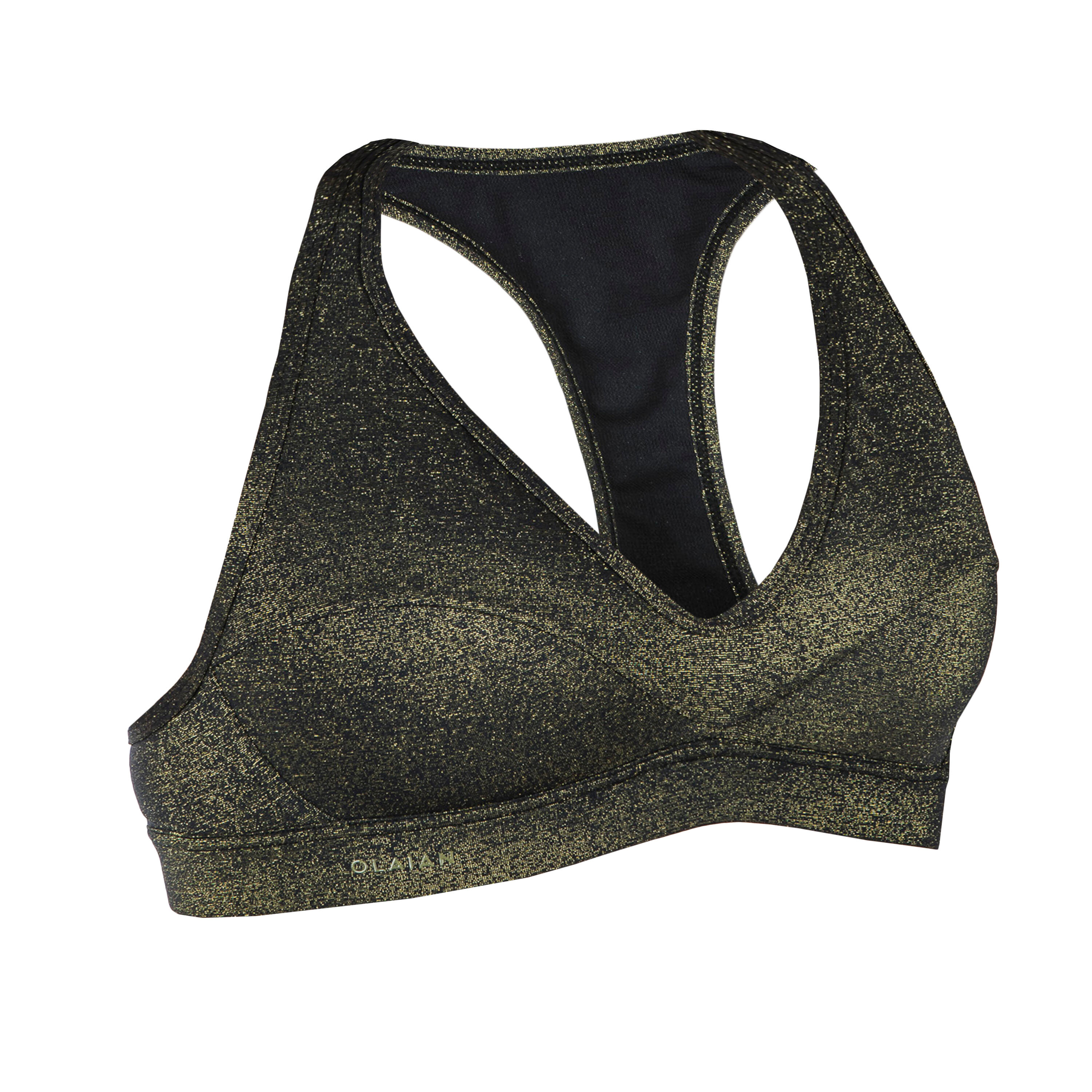 Bikini-Oberteil Damen Bustier Ana Pailletten schwarz/gold 3/17