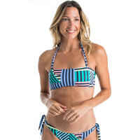 Bandeau Swimsuit Top with Removable Padded Cups LAURA - GRAPHITI