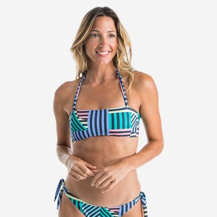 Haut de maillot de bain bandeau LAURA GRAPHITI avec coques amovibles