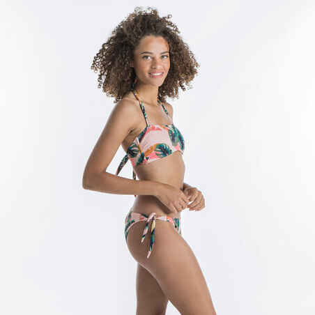 Braguita bikini Mujer lazos beige tropical