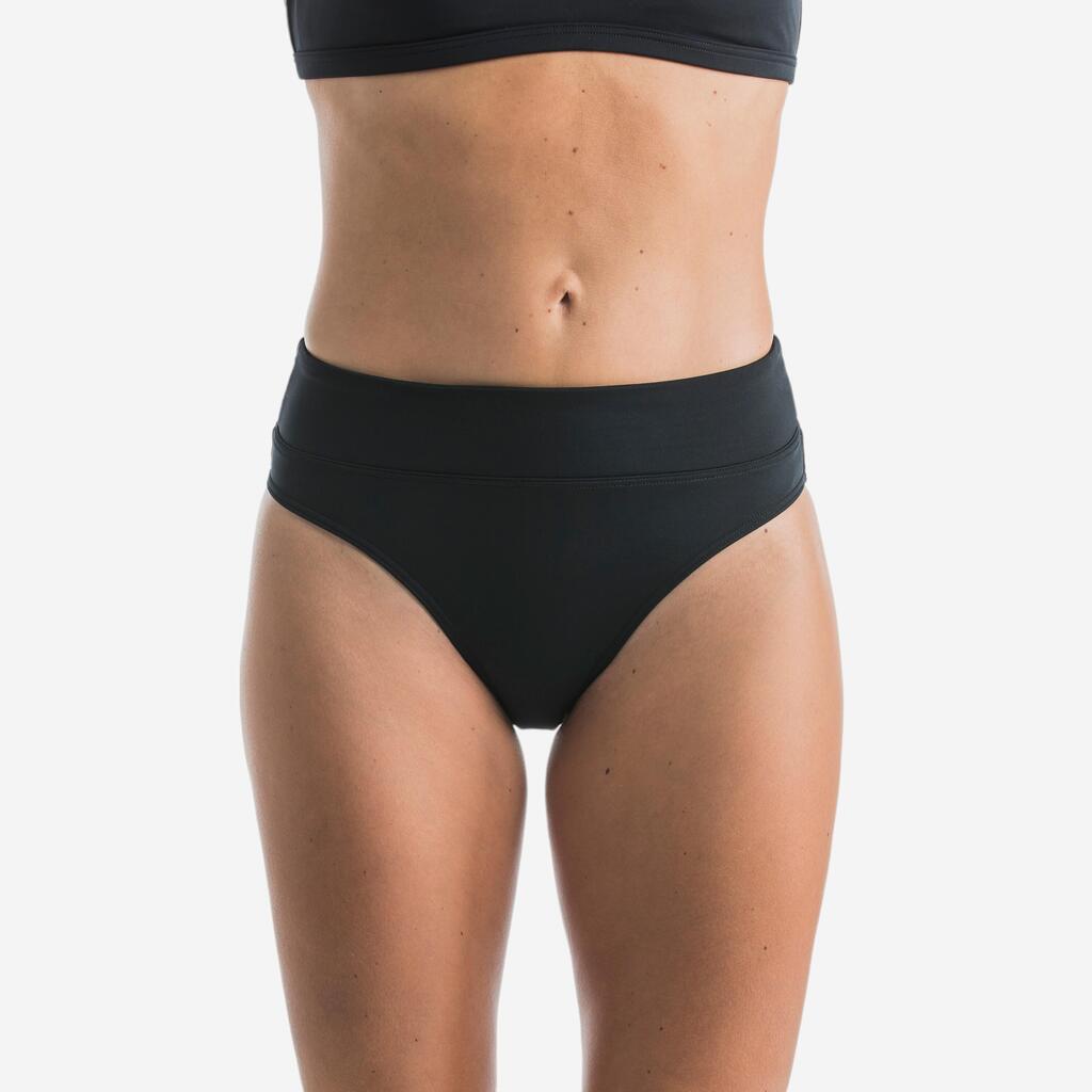 WOMEN'S SURFING HIGH-WAISTED BODY-SHAPING SWIMSUIT BOTTOMS NORA - BLACK