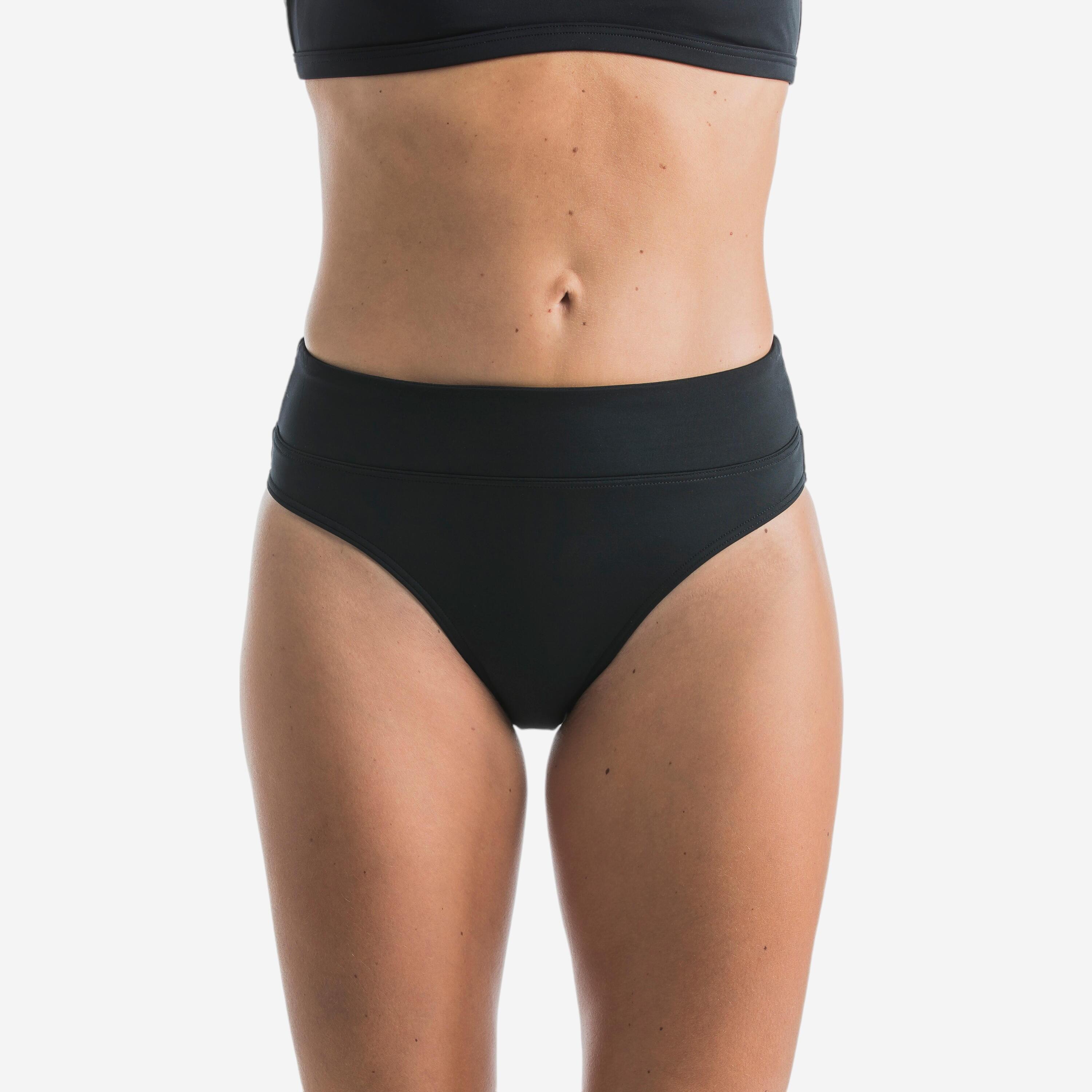 high waisted black swim bottom