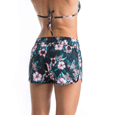 Women's surfing boardshorts with elasticated waistband & drawstring TINI HIBISCO