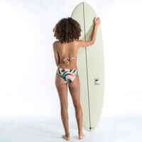 Top bikini Mujer surf triángulo rellenos extraíbles beige tropical