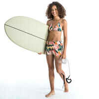 Boardshorts Surfen Tini Jungle elastischer Taillenbund mit Kordelzug Damen