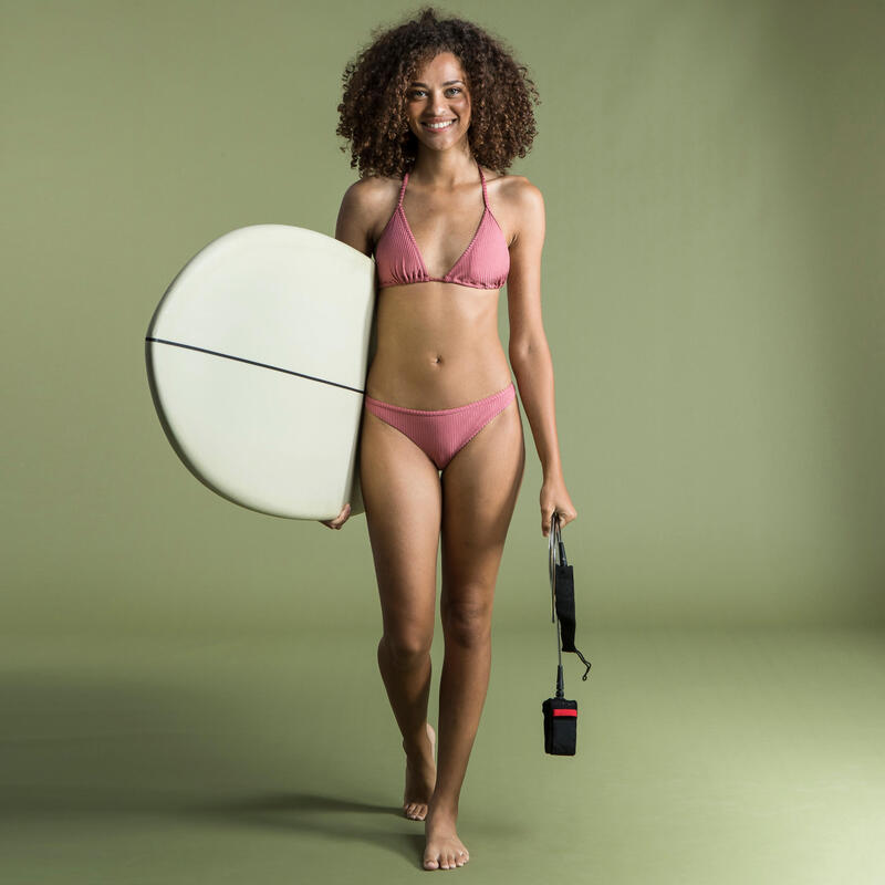 TRIANGELBIKINITOP VOOR DAMES MAE MET SCHUIFCUPS GERIBD ROZE