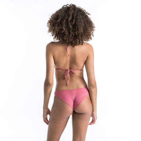 Tanga Briefs with Very High Leg Lulu - Ribbed Plain Pink - Decathlon