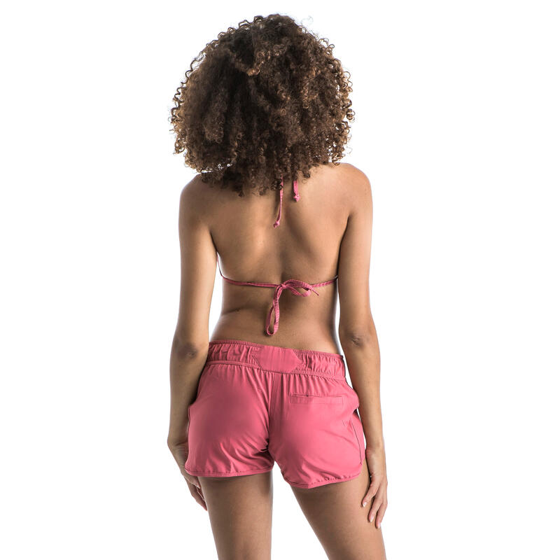 Pantalón bañador Mujer cintura elástica cordón ajuste rosa