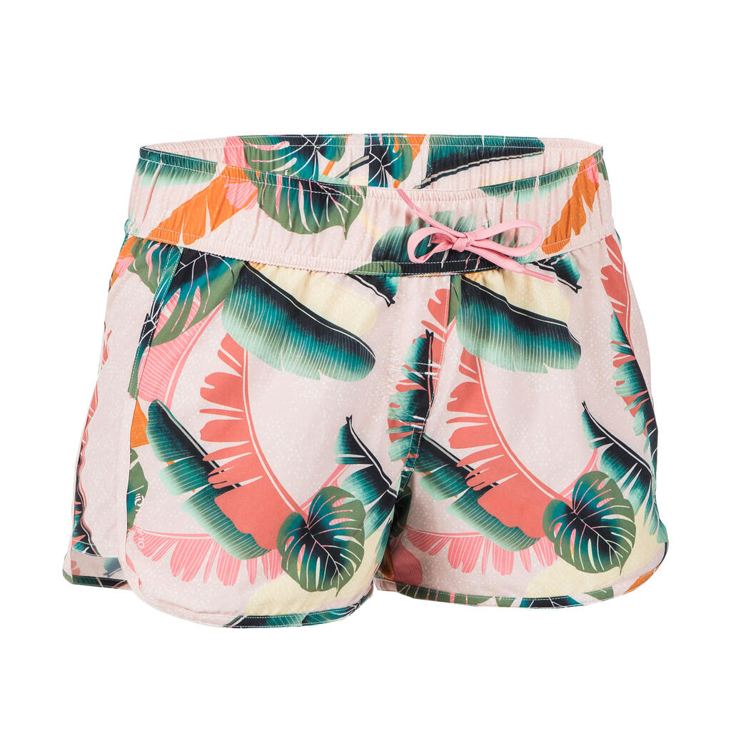 Boardshort surf femme TINI KAKI avec ceinture élastiquée et cordon de serrage