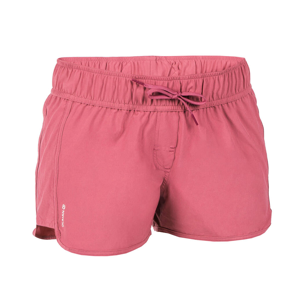 Boardshort surf femme TINI KAKI avec ceinture élastiquée et cordon de serrage