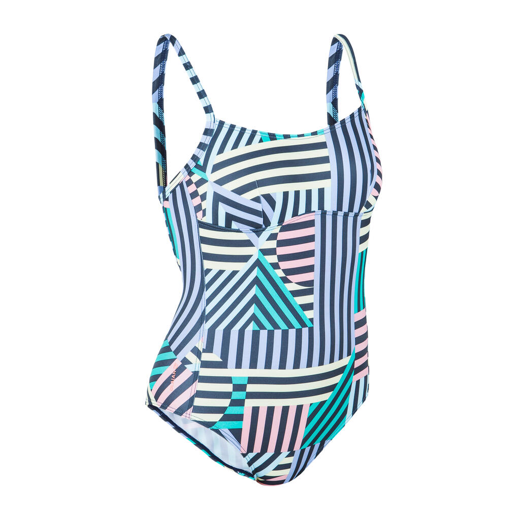 Women's One-Piece Swimsuit X- or U-Shaped Back CLOE - GRAPHITI