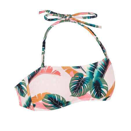 Bandeau Swimsuit Top with Removable Padded Cups LAURA - JUNGLE