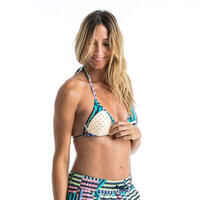 Top bikini Mujer surf triángulo rellenos extraíbles multicolor rayas