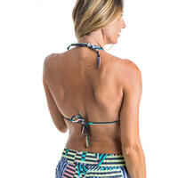 Top bikini Mujer surf triángulo rellenos extraíbles multicolor rayas