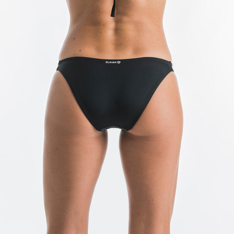 Cueca de Bikini de surf tiras laterais finas com elástico ALY mulher preto