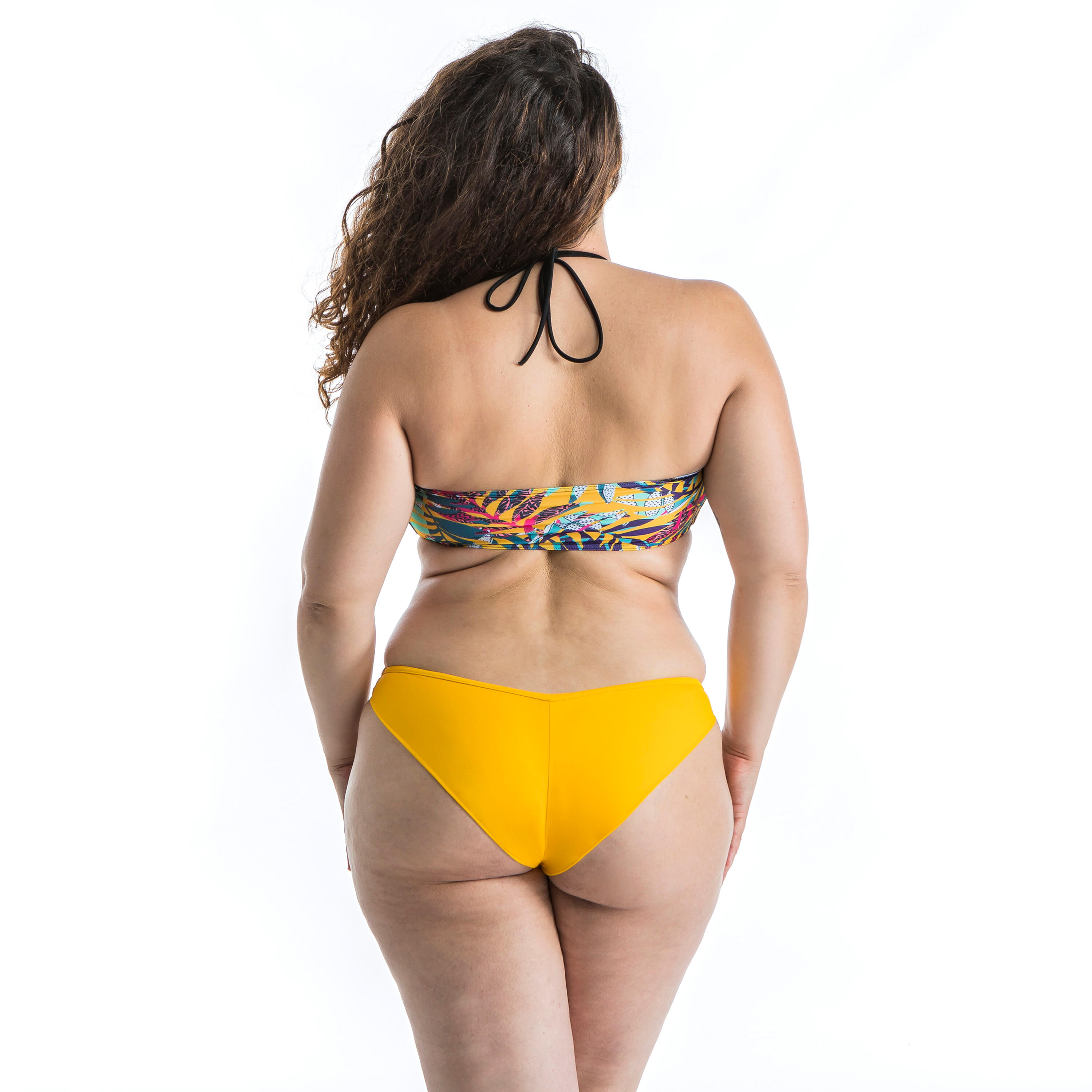 Bandeau Swimsuit Top with Removable Padded Cups LORI CANGGU - YELLOW 7/12