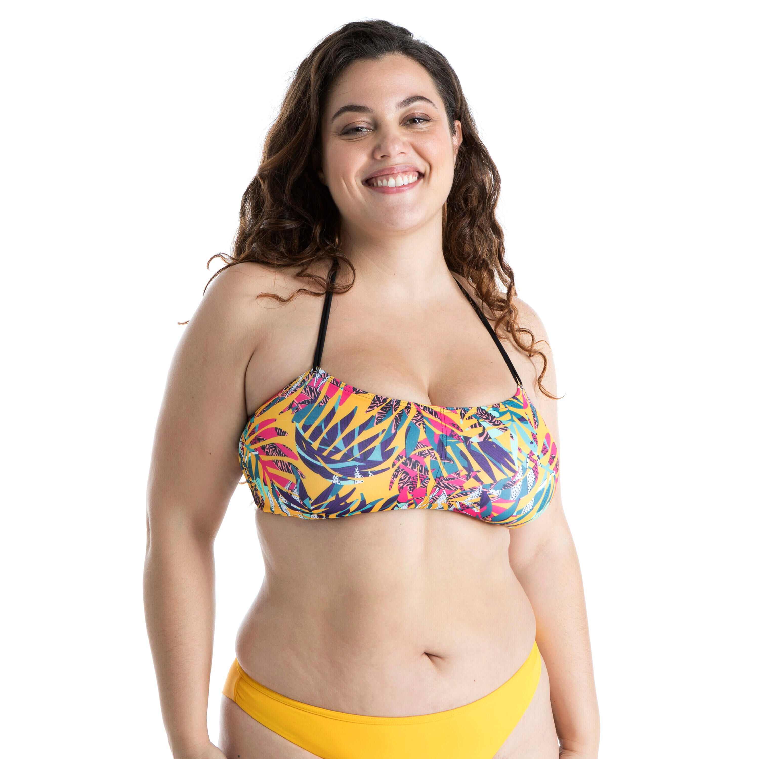 OLAIAN Bandeau Swimsuit Top with Removable Padded Cups LORI CANGGU - YELLOW