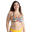Top bikini Mujer surf bandeau relleno extraíble amarillo tropical
