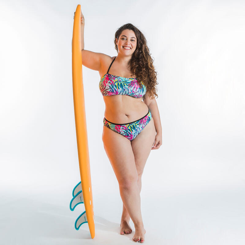 Bikinitop voor surfen Laura Canggu bandeau met uitneembare pads turquoise