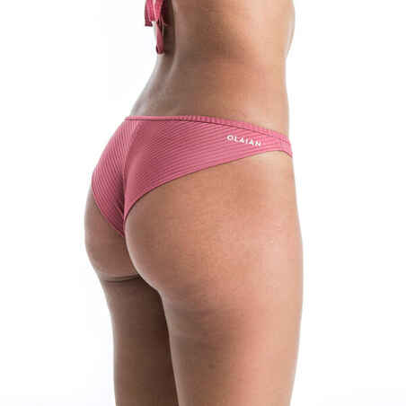 Tanga Briefs with Very High Leg Lulu - Ribbed Plain Pink