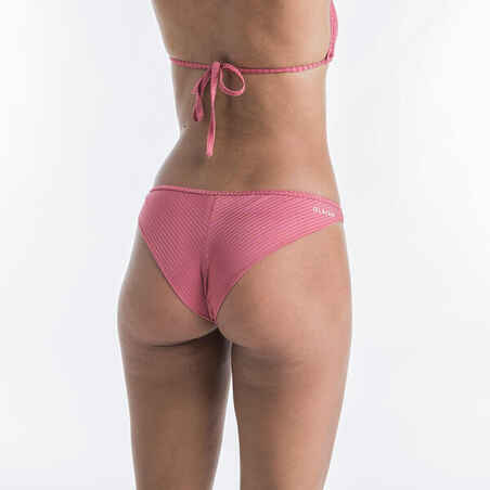 Tanga Briefs with Very High Leg Lulu - Ribbed Plain Pink
