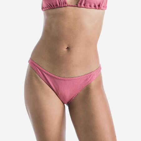 Tanga Briefs with Very High Leg Lulu - Ribbed Plain Pink