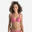 Top bikini Mujer surf push up relleno fijo aros acanalado rosa