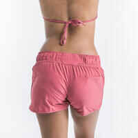 Boardshorts Surf Tini elastischer Taillenbund mit Kordelzug Damen rosa