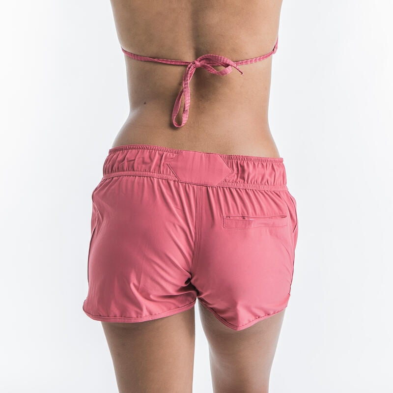 Pantalón bañador Mujer cintura elástica cordón ajuste rosa