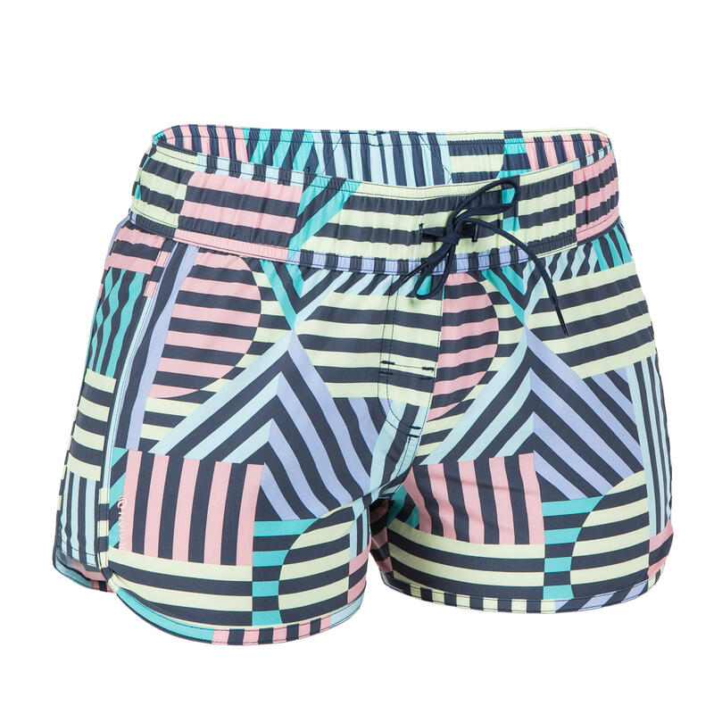 Boardshorts Surfen TINI GRAPHITI elastischer Bund und Zugkordel