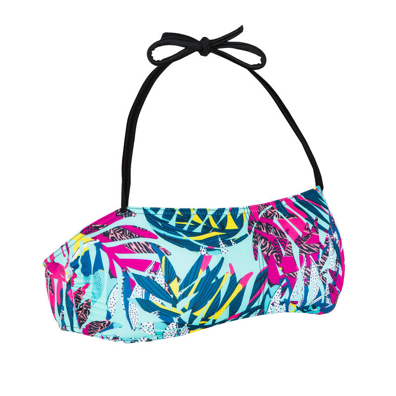 Haut de maillot de bain bandeau LORI CANGGU TURQUOISE avec coques amovibles