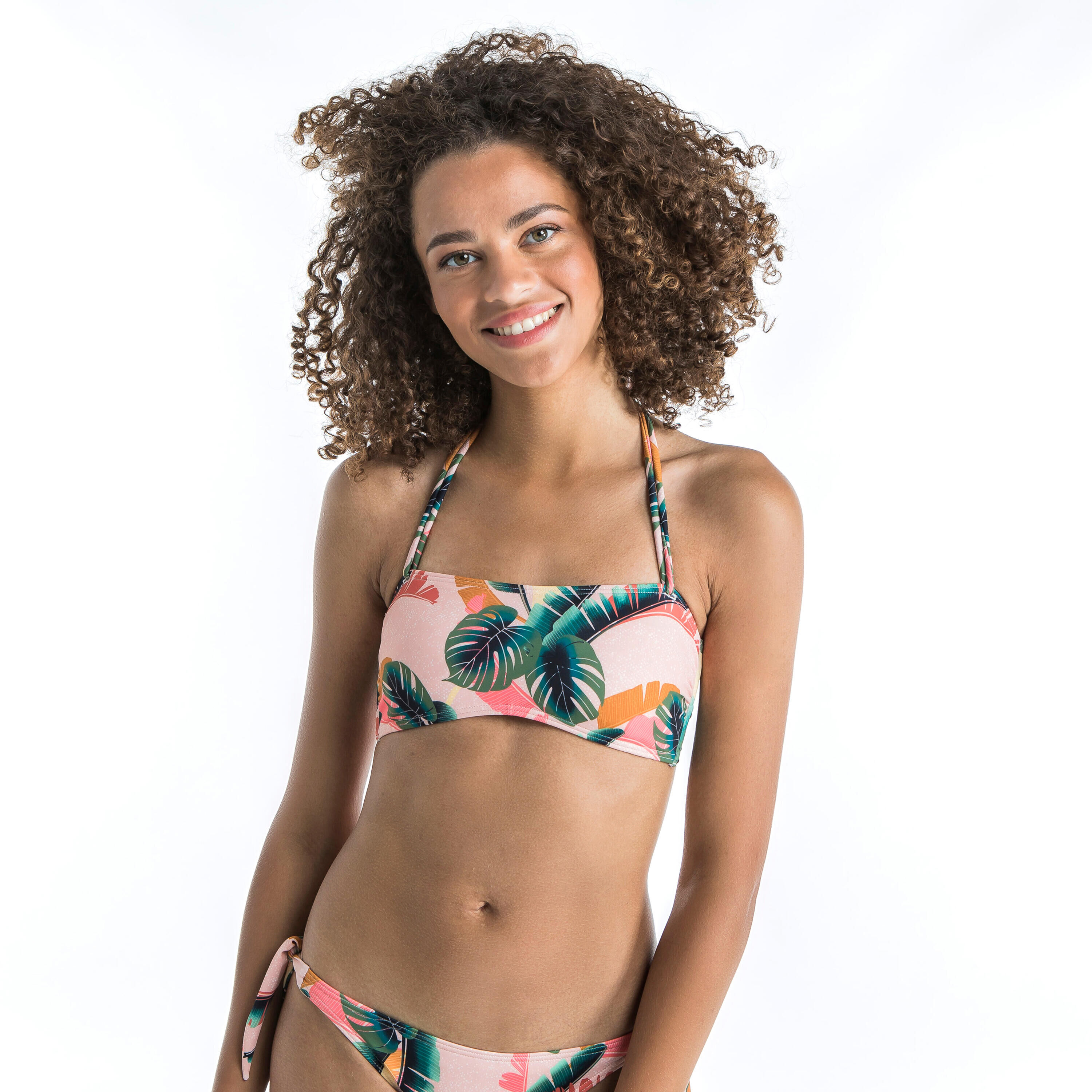 OLAIAN Bandeau Swimsuit Top with Removable Padded Cups LAURA - JUNGLE