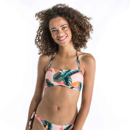 Bandeau Swimsuit Top with Removable Padded Cups LAURA - JUNGLE