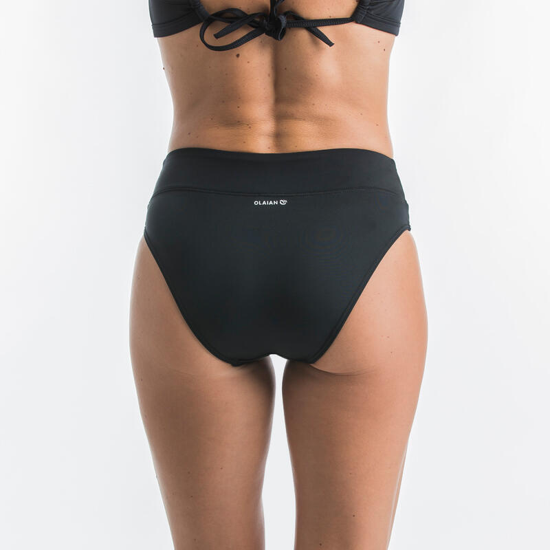 Bikinibroekje hoge taille zwart corrigerend Nora | OLAIAN Decathlon.nl