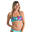 Top bikini Mujer surf bandeau relleno extraíble azul turquesa tropical