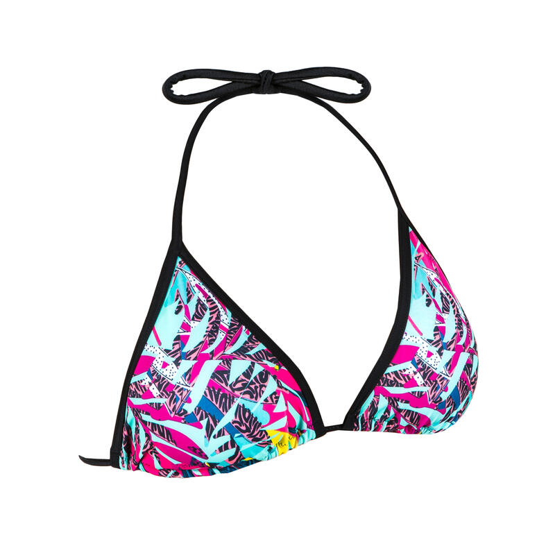 Bikini-Oberteil Damen Triangel mit Formschalen Mae Canggu türkis/pink