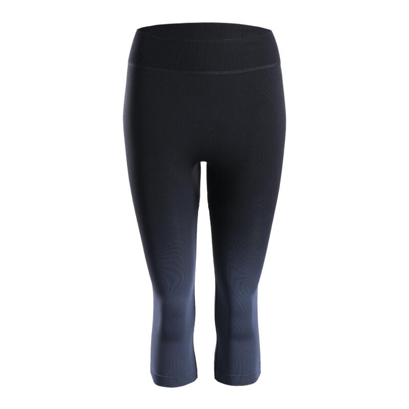 Leggins mallas running piratas Mujer Kiprun Care negro azul