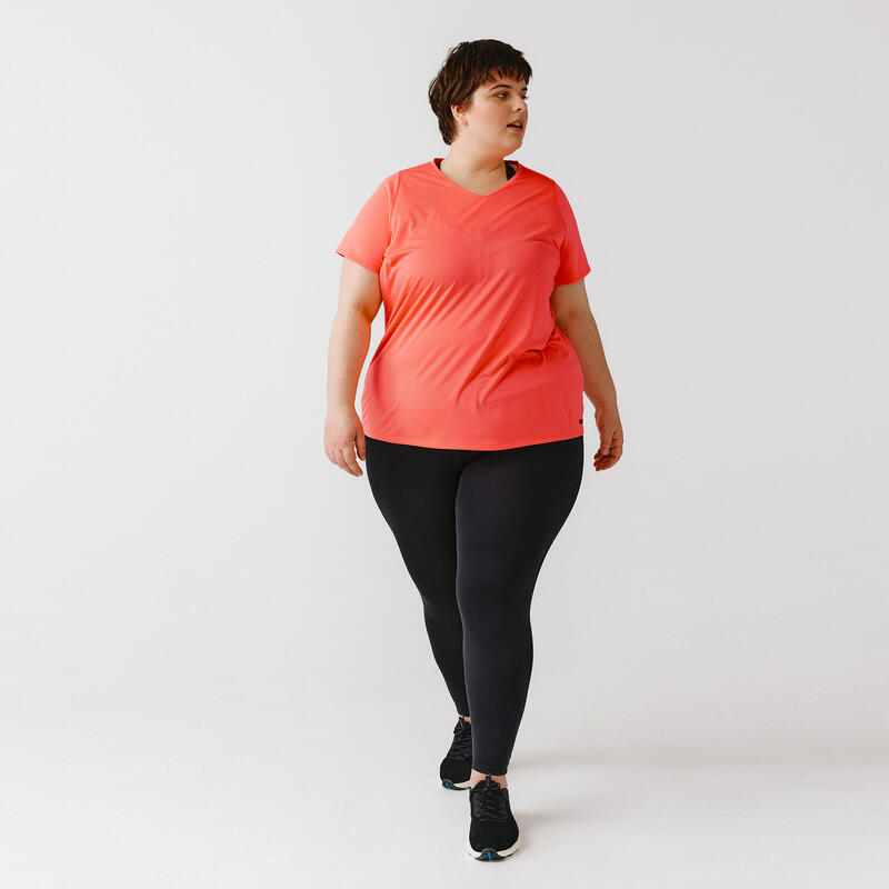 T-shirt respirant running femme (grande taille) - Dry rose