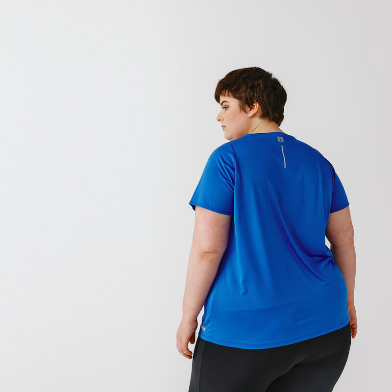T-shirt de Corrida Respirável Mulher (Tamanho Grande) Dry Azul
