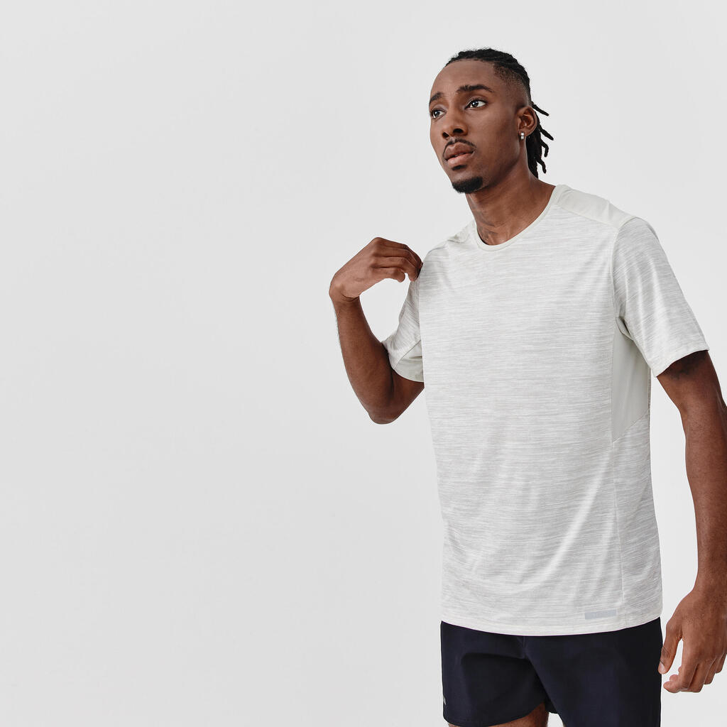 T-shirt running respirant homme - dry+ ivoire