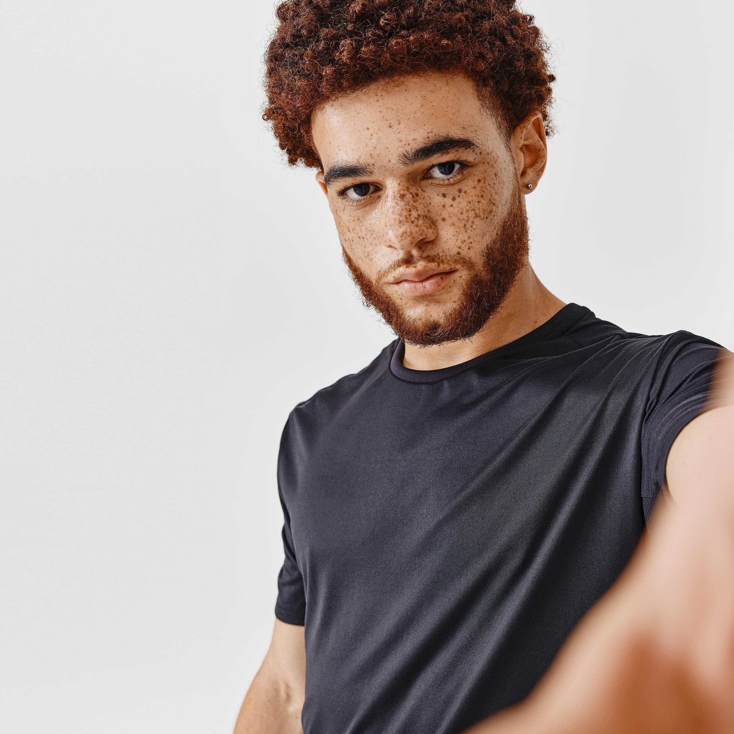 Men’s Running TShirt Dry+ Black Black Kalenji Decathlon