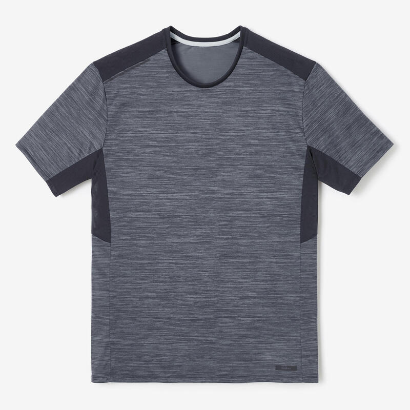 男款透氣跑步 T 恤 Dry + - 灰藍色